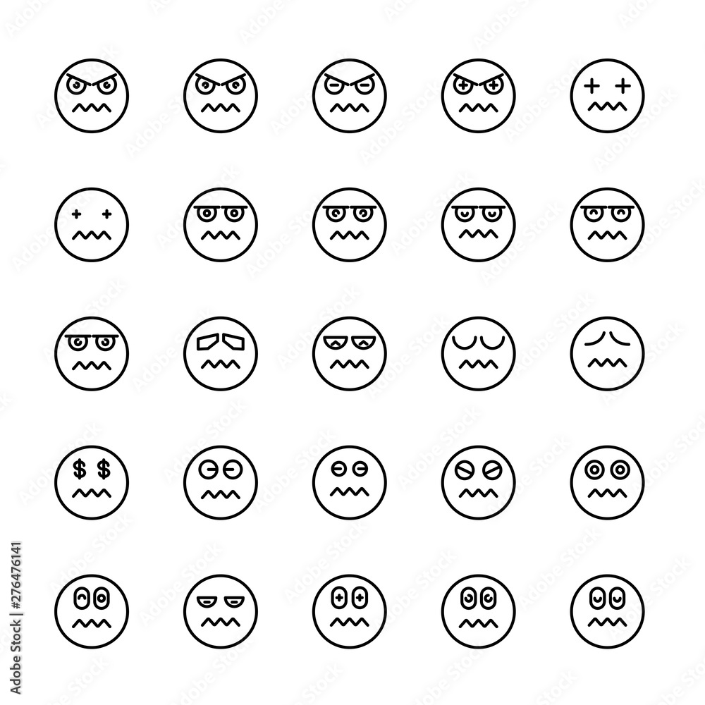 emoticon icons line circle buttons emoticon icons line circle buttons
