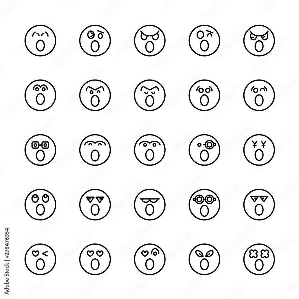 emoticon icons line circle buttons emoticon icons line circle buttons
