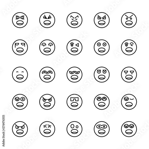 emoticon icons line circle buttons