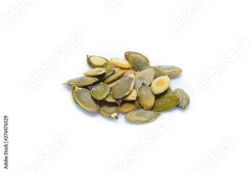 Pumpkin seeds isolated on  white background