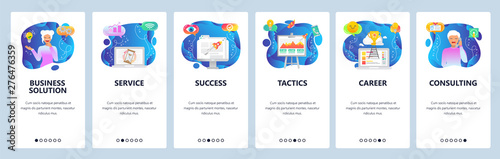 Website and mobile app onboarding screens vector template