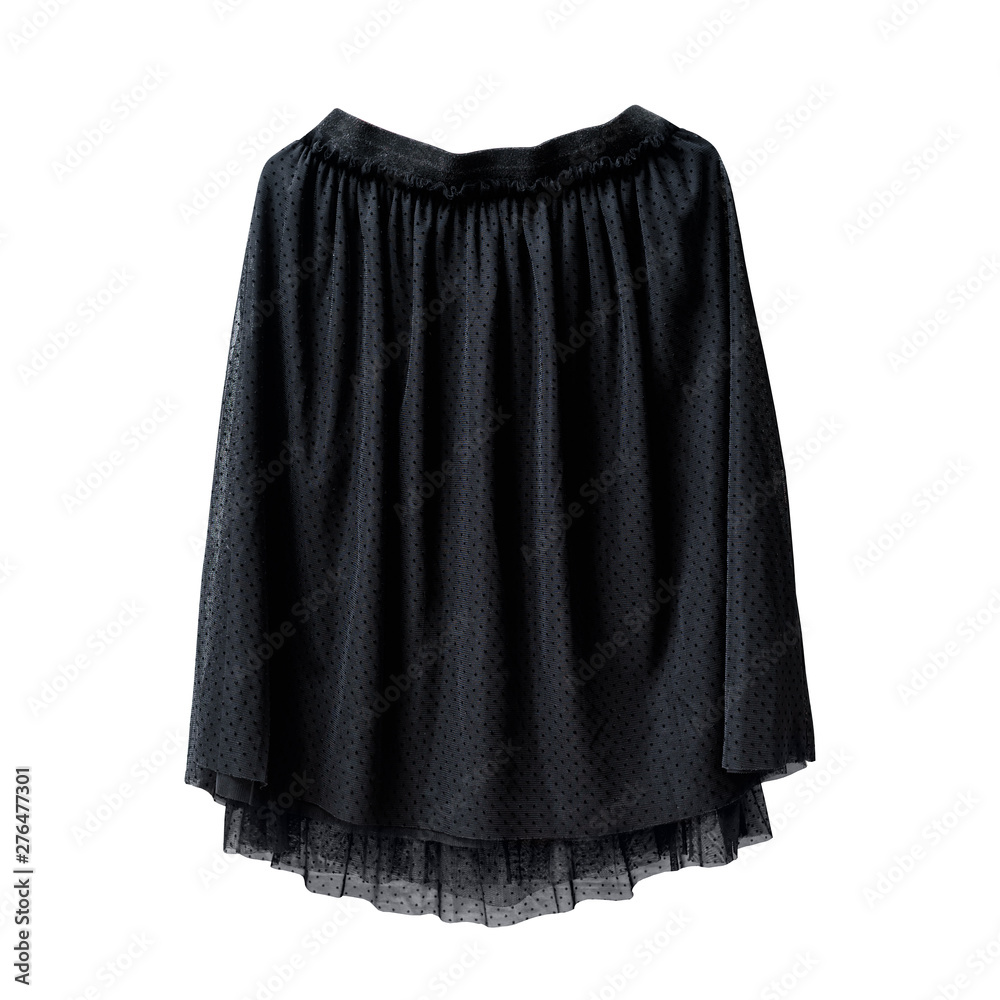 Black tulle skirt on white background. Isolate Black tulle skirt on white background. Isolate