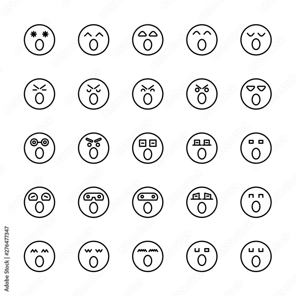 emoticon icons line circle buttons emoticon icons line circle buttons