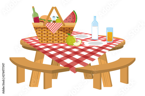 Isolated picnic basket design vector illustrator
