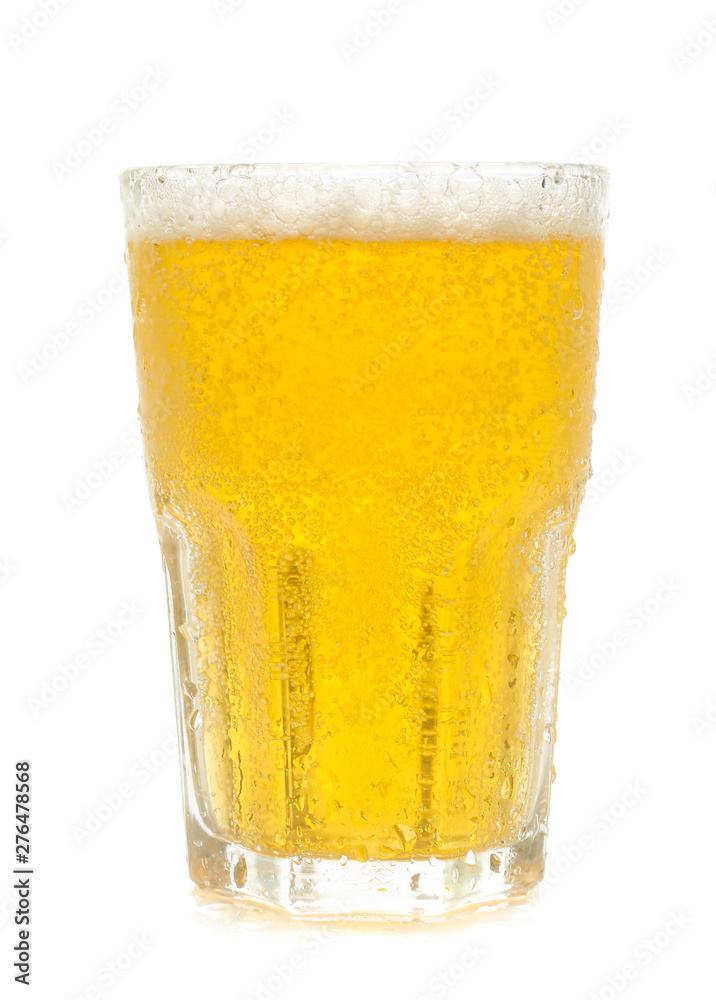 Glass of cold beer on a white background Glass of cold beer on a white background