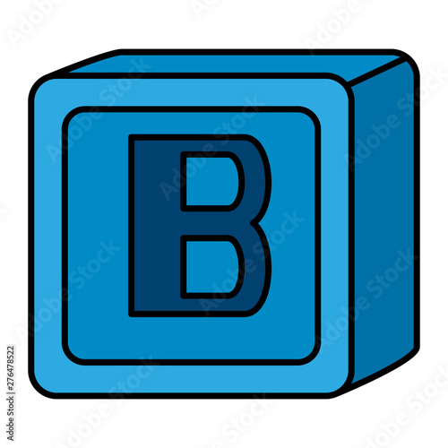 alphabet block toy baby with letter b
