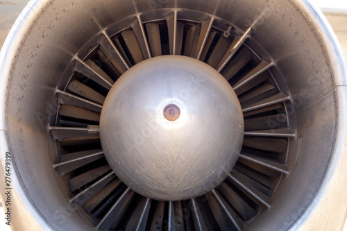 Looking into a military jet's engine