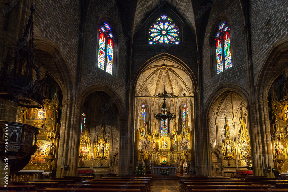 Interior of the church of San Saturnino, Pamplona, Spain