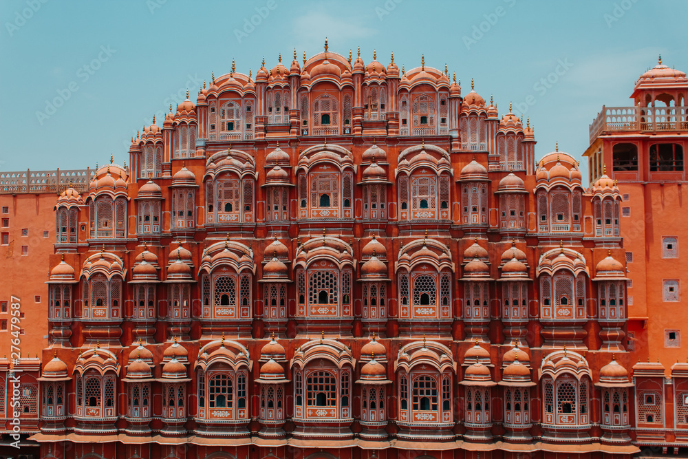 View of the Hawa Mahal palace in Jaipur, Rajasthan, India