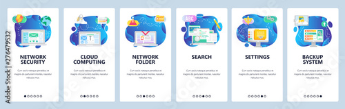 Website and mobile app onboarding screens vector template