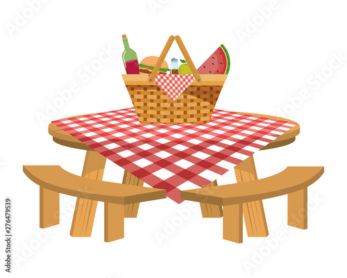 Isolated picnic basket design vector illustrator