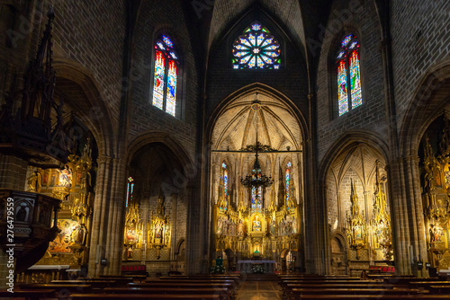 Interior of the church of San Saturnino  Pamplona  Spain