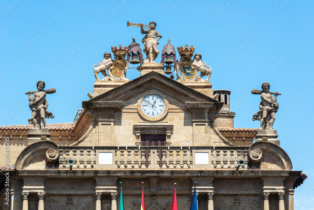 Facade of the Town Hall of Pamplona, Spain Facade of the Town Hall of Pamplona, Spain