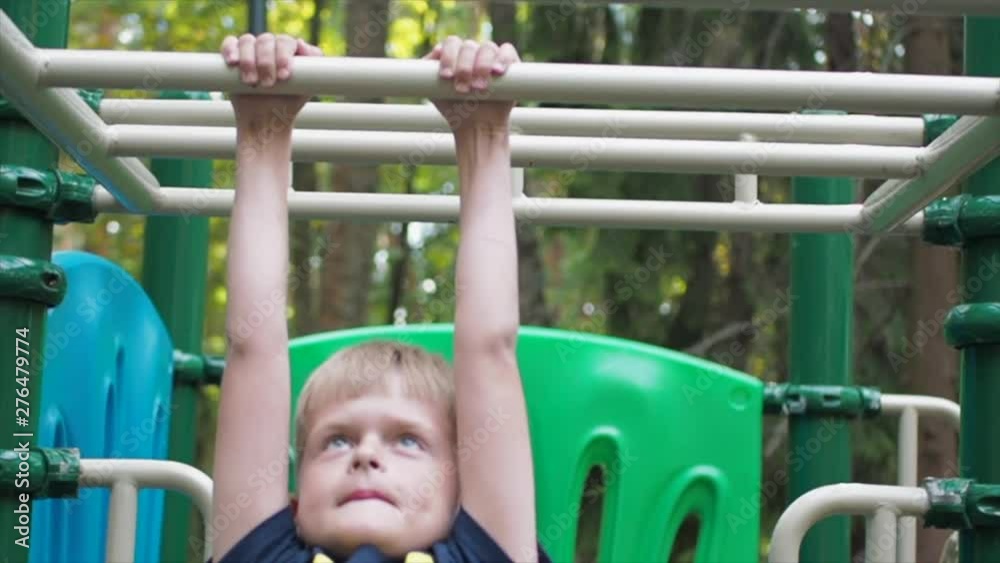 Kid exercise for health and sport concept, slow motion Kid exercise for health and sport concept, slow motion