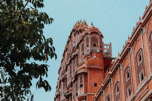 View of the Hawa Mahal palace in Jaipur, Rajasthan, India photo