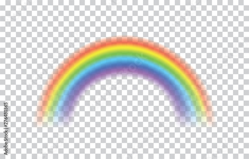 Rainbow icon realistic. Perfect icon isolated on transparent background - stock vector.