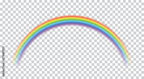 Rainbow icon realistic. Perfect icon isolated on transparent background - stock vector.