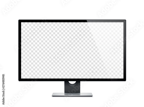 Computer display, monitor, realistic, 3D, isolated - stock vector.