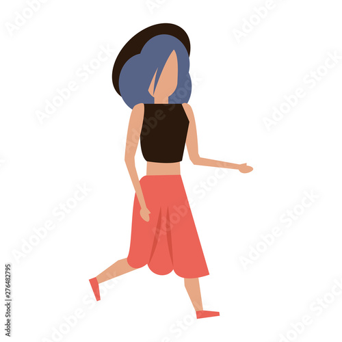 Young woman faceless avatar cartoon photo