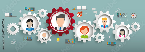 Company Team Concept Green Header Gears