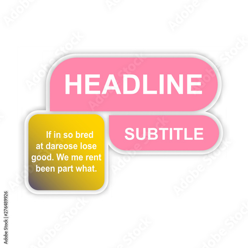 headliner sign. headliner paper origami speech bubble. headliner tag. headliner banner