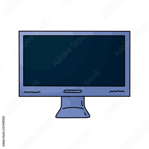 Doodle Tv icon in line art style. Digital drawing. Vector