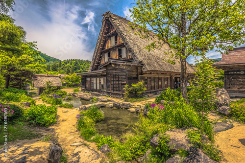 Shirakawa-go - May 27, 2019: The traditional buildings of the village of Shirakawa-go, Japan