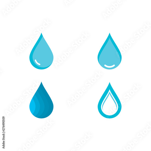 Set of abstract water drops symbols, logo template