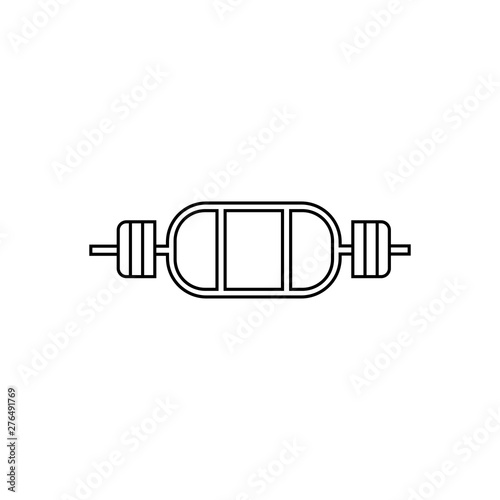 Triceps bar icon in line style isolated on white background. Gym, Fitness center, workout symbol. illustration of fitness equipment for bodybuilding exercises.- vector