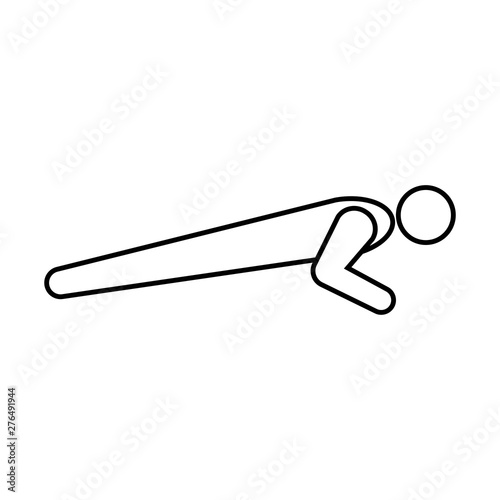 Push ups icon in line style. push up is a movement to train the chest muscles. Push up sign and symbol isolated on white background.- vector