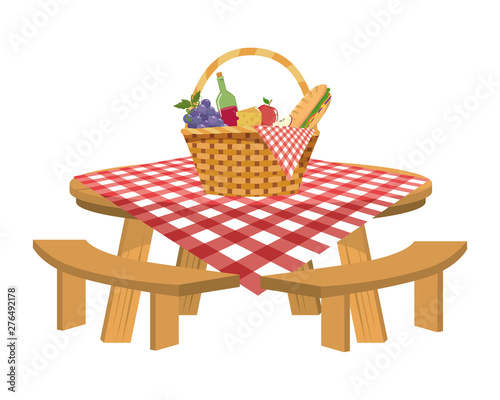 Isolated picnic basket design vector illustrator