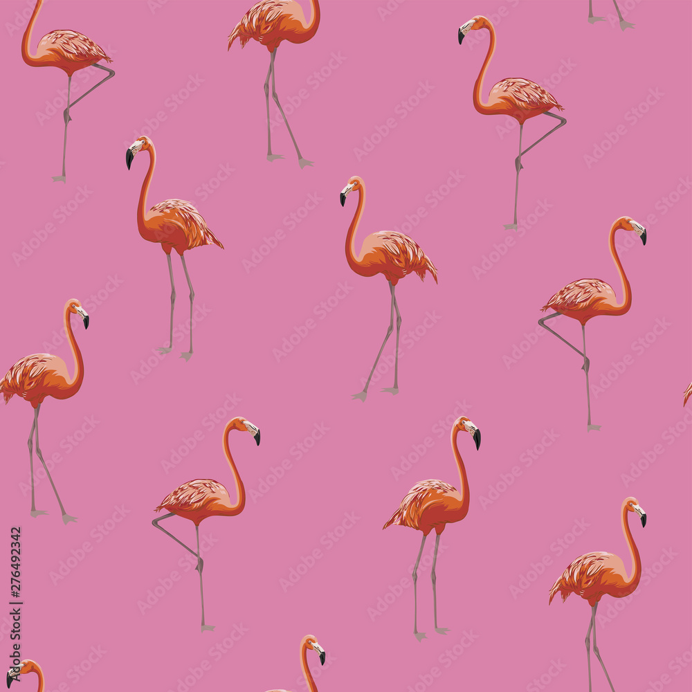 Obraz premium vector seamless flamingo pattern 
