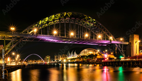 Tyne Bridge Newcastle Night Cityscape