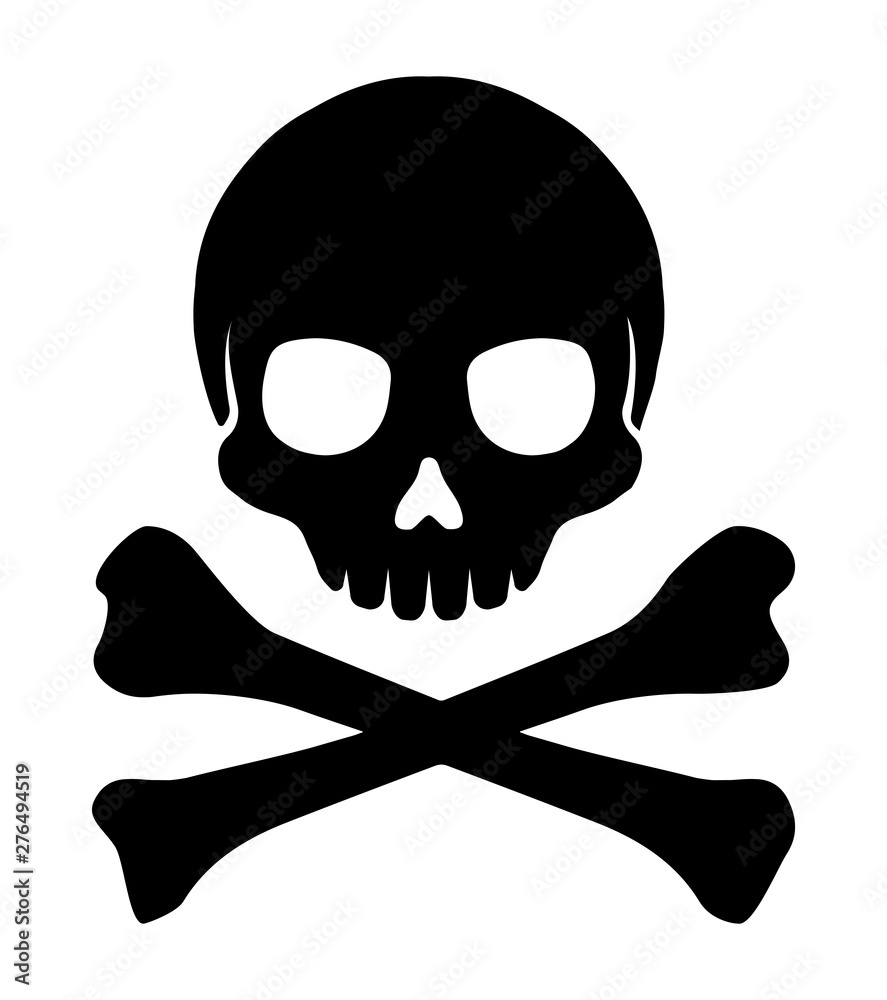 Crossbones skull mark flat vector illustration ( danger / warning) Crossbones skull mark flat vector illustration ( danger / warning)