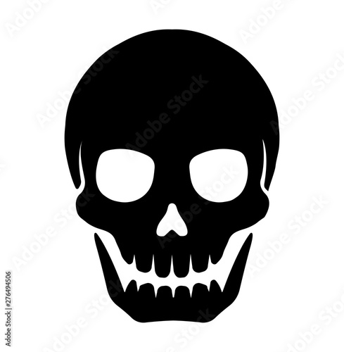 skull mark flat vector illustration ( danger / warning)