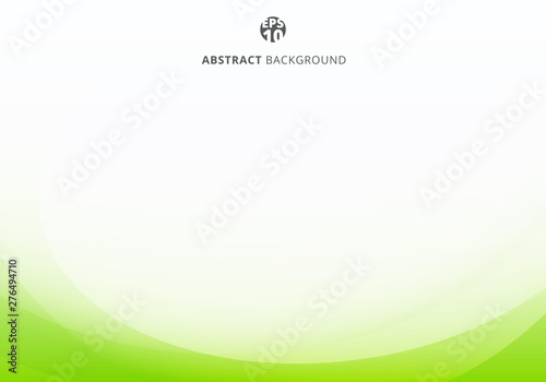 Abstract elegant green lime curve light template on white background with copy space.