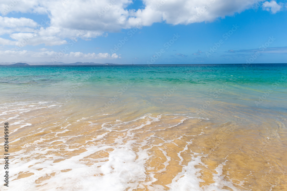 Panorama of beautiful beach and tropical sea of Lanzarote. Canaries Panorama of beautiful beach and tropical sea of Lanzarote. Canaries