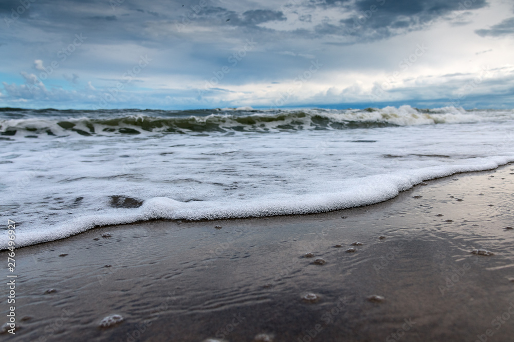 Stormy Baltic sea at Liepaja, Latvia.