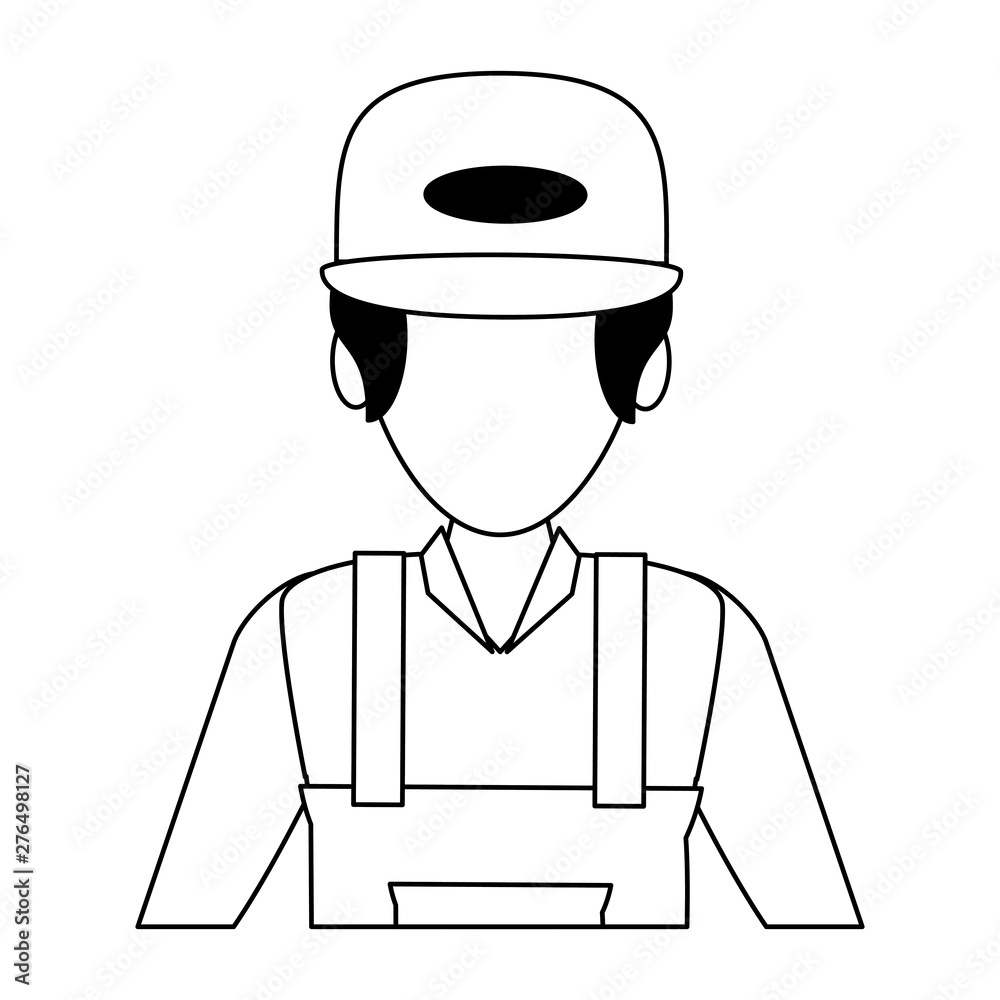 Warehouse worker logistics job concept in black and white Warehouse worker logistics job concept in black and white