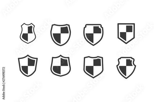 shield icon symbol template black color editable. Simple logo vector illustration for graphic and web design.