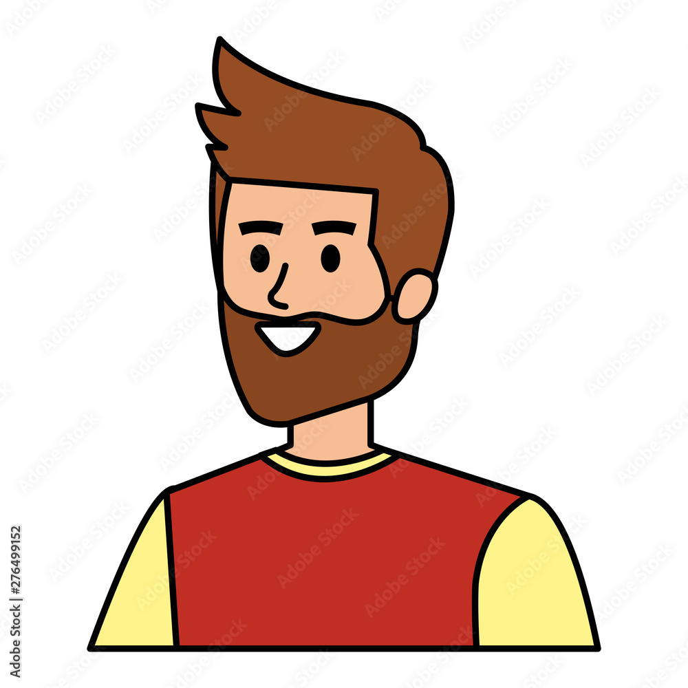 young man with beard avatar character