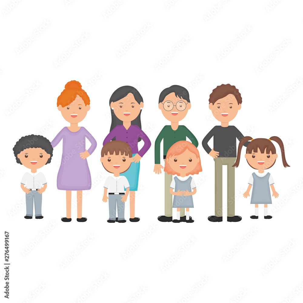 cute little students group with teachers cute little students group with teachers