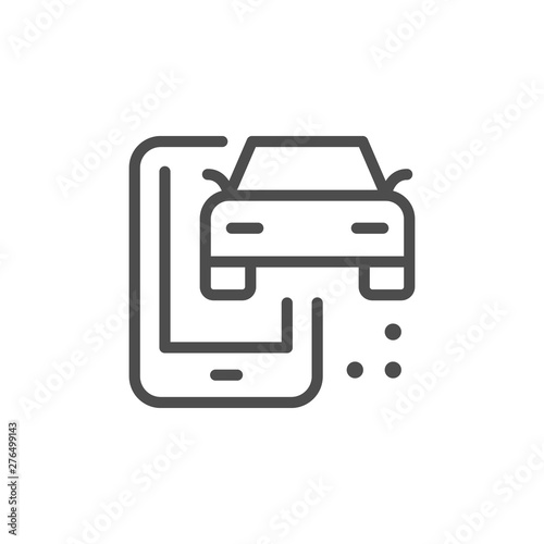 Car mobile service line outline icon