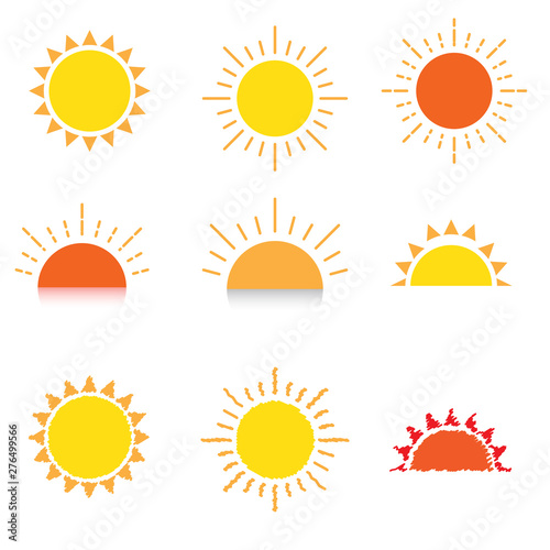 sun symbol icon set vector photo
