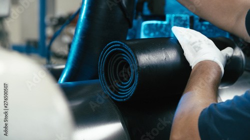 Industrial rubber rolling photo