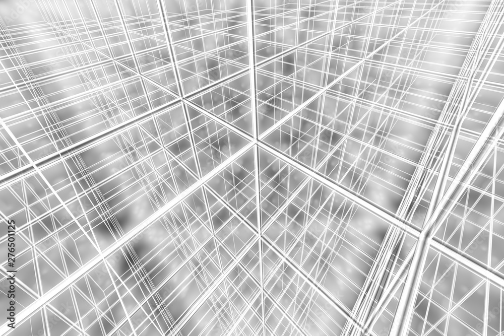 Obraz premium tesseract background abstract network cyber web 
