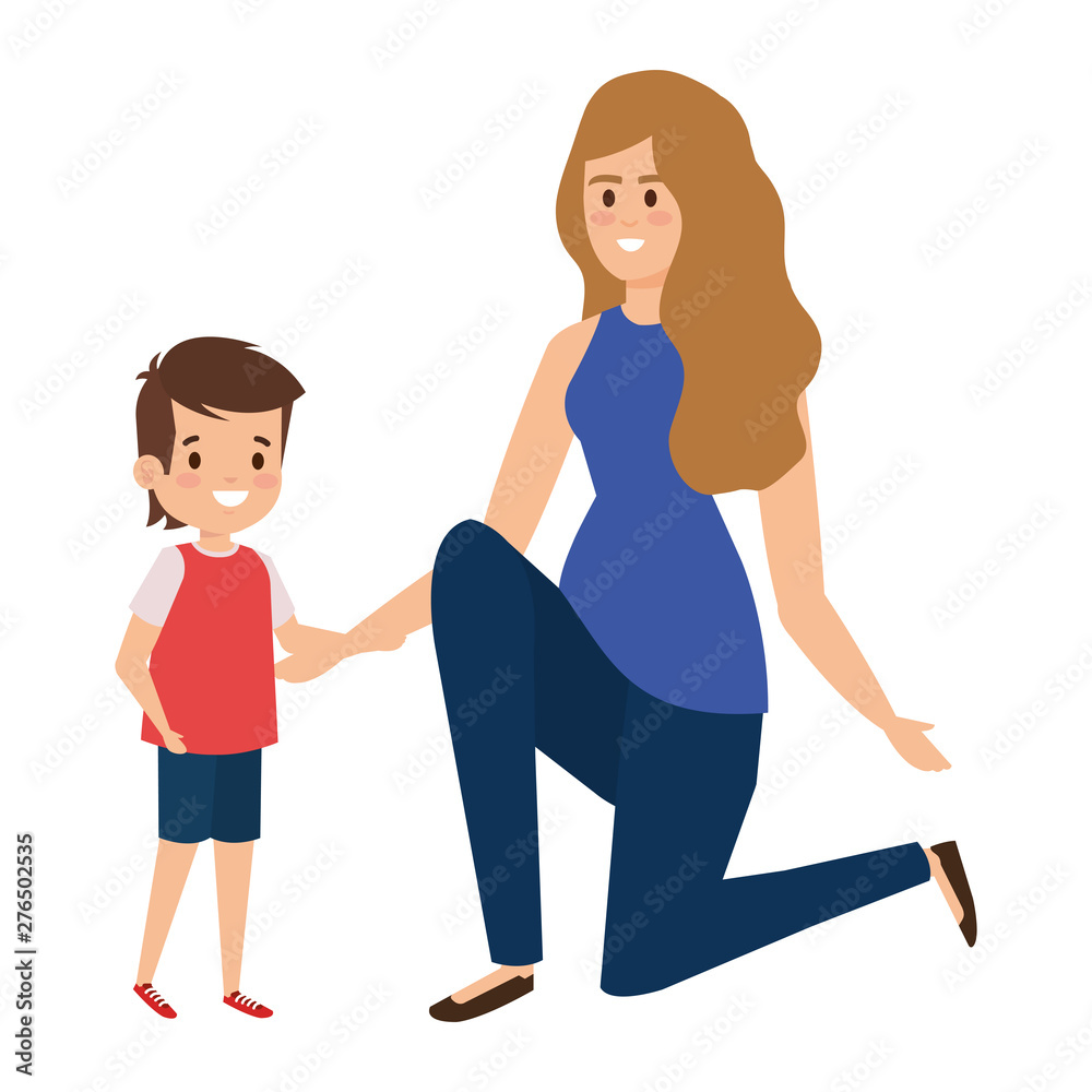 happy student boy with female teacher happy student boy with female teacher