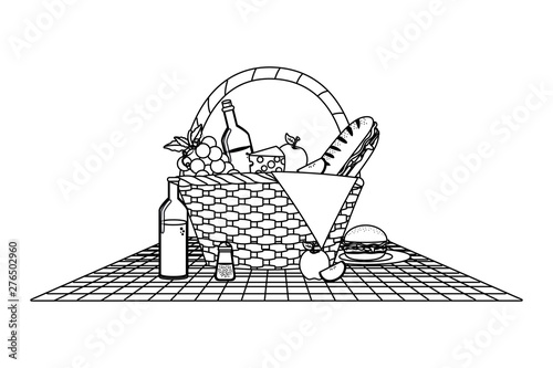 Isolated picnic basket design vector illustrator