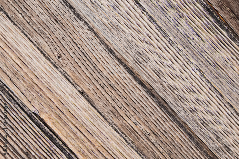 Grunge wooden planks close-up.