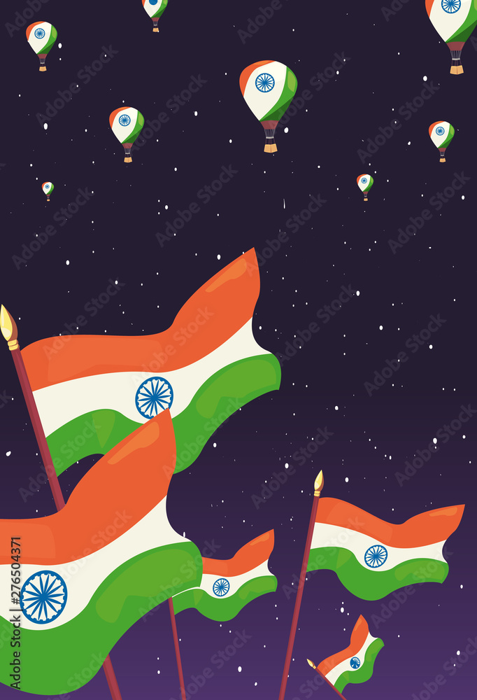 Fototapeta premium indian happy independence day vector ilustration